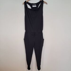 Jo + Jax Unitard Jumpsuit Black Dance Ballet Warm Up Relaxed Sleeveless LC Large